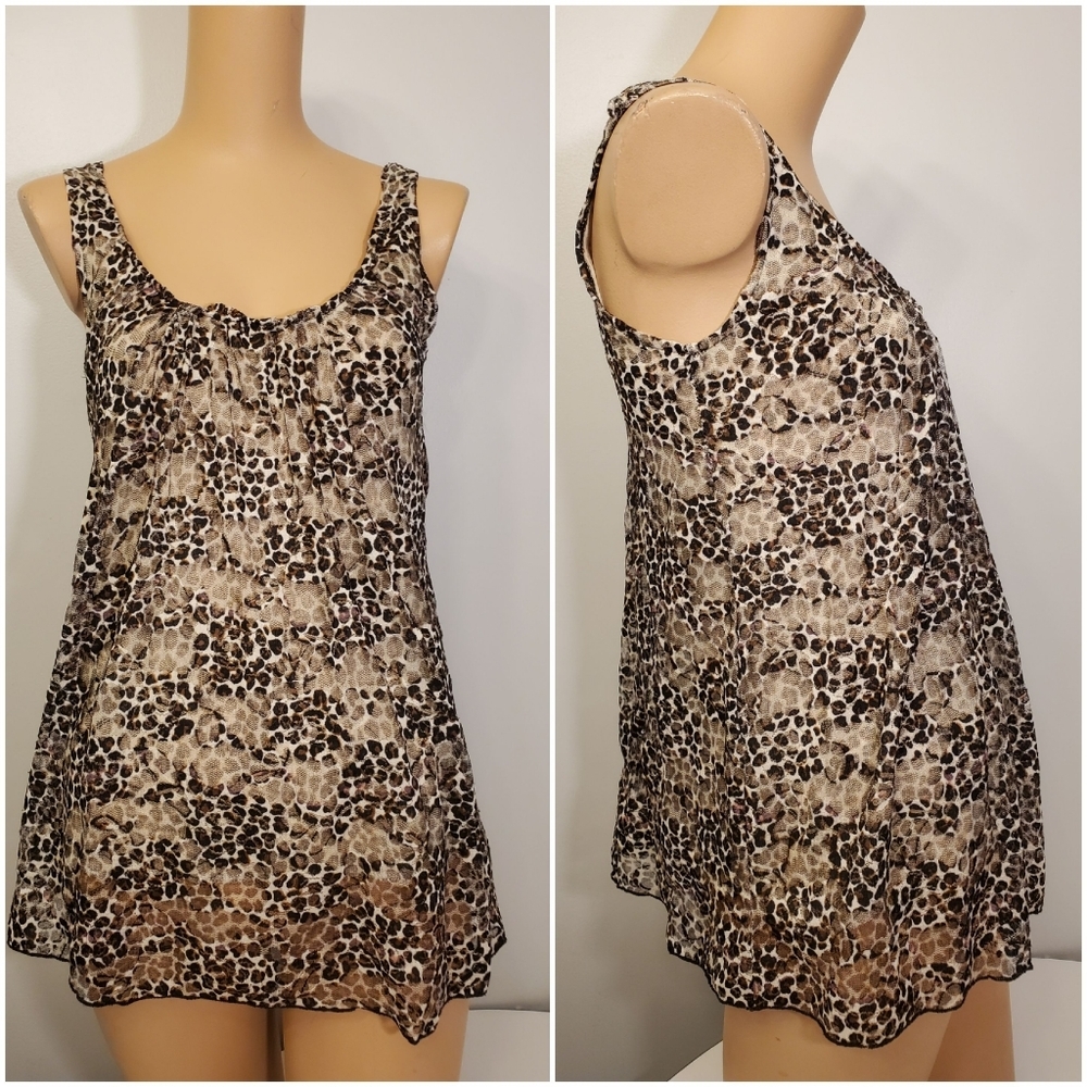 Cheetah Lace Tank Top Size Medium